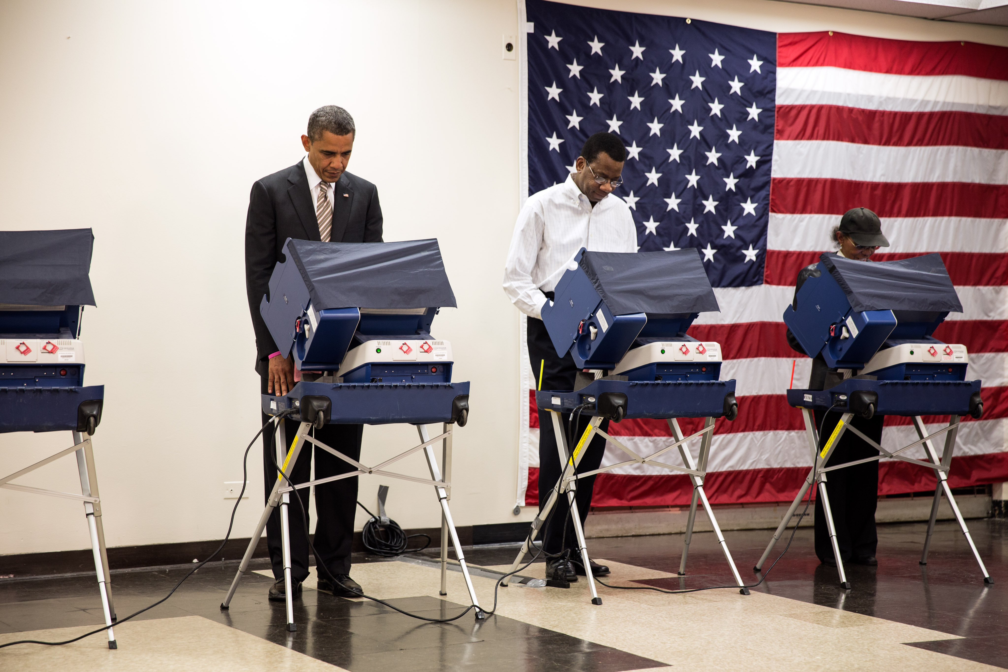 President Barack Obama voting in 2012