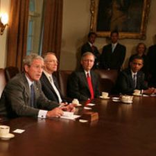 White House meeting on the bank and investment firm bailouts, 2008