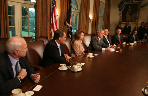 White House meeting on the bank and investment firm bailouts, 2008
