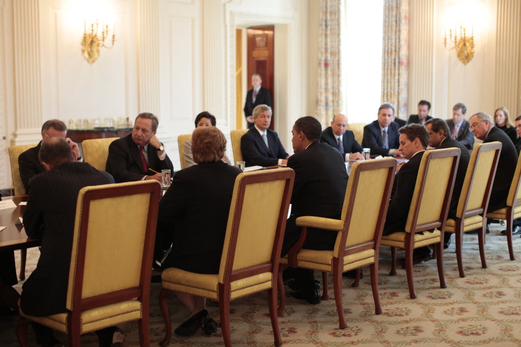 White House meeting with bankers, 2009
