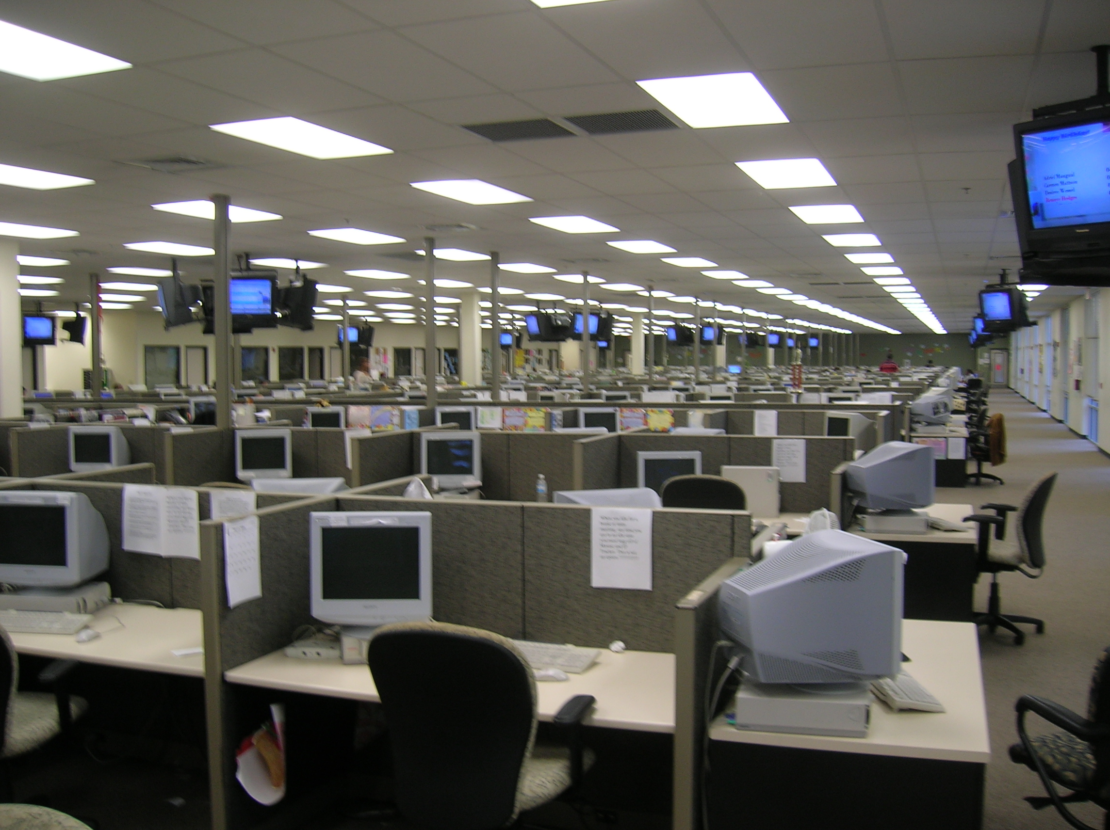 A call center.