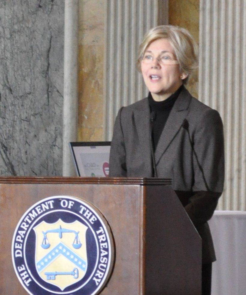 Elizabeth Warren, Assistant to the President and Special Advisor to the Secretary of the Treasury on the CFPB, delivering the keynote speech at a symposium called 