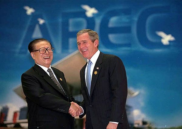 George W. Bush in China, 2001.