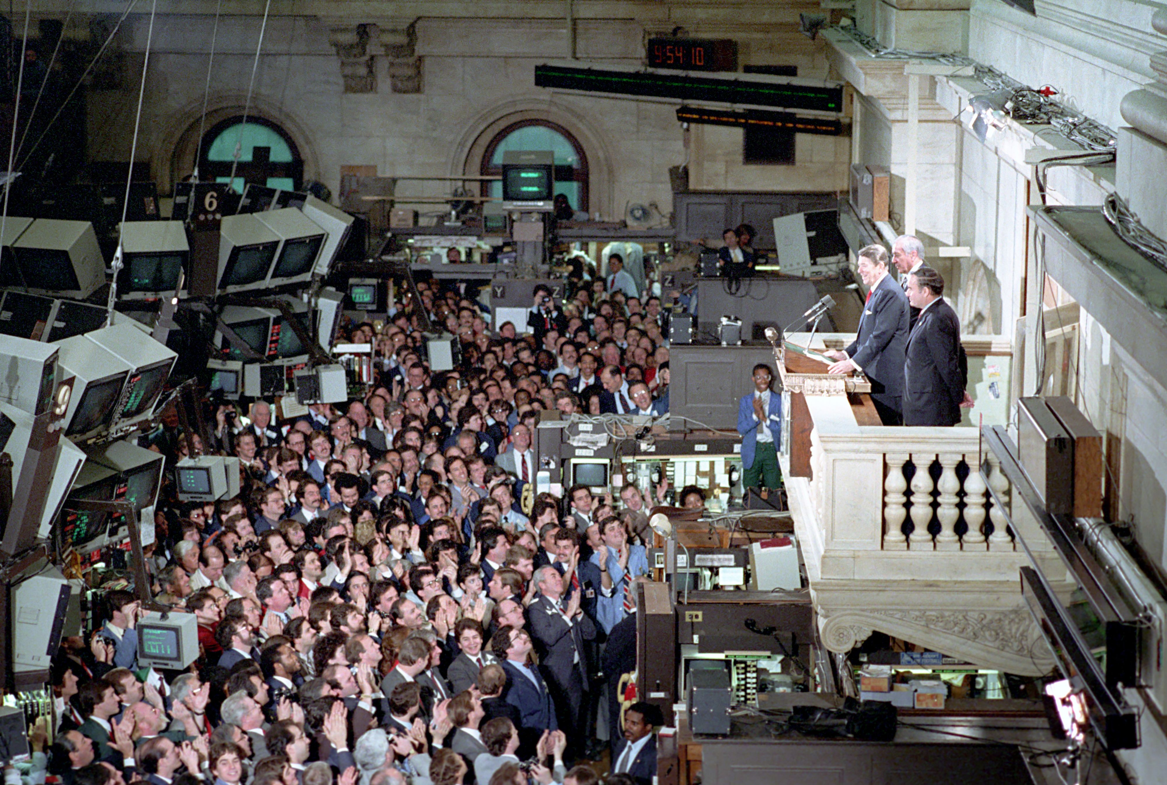 Ronald Reagan at the New York Stock Exchange.