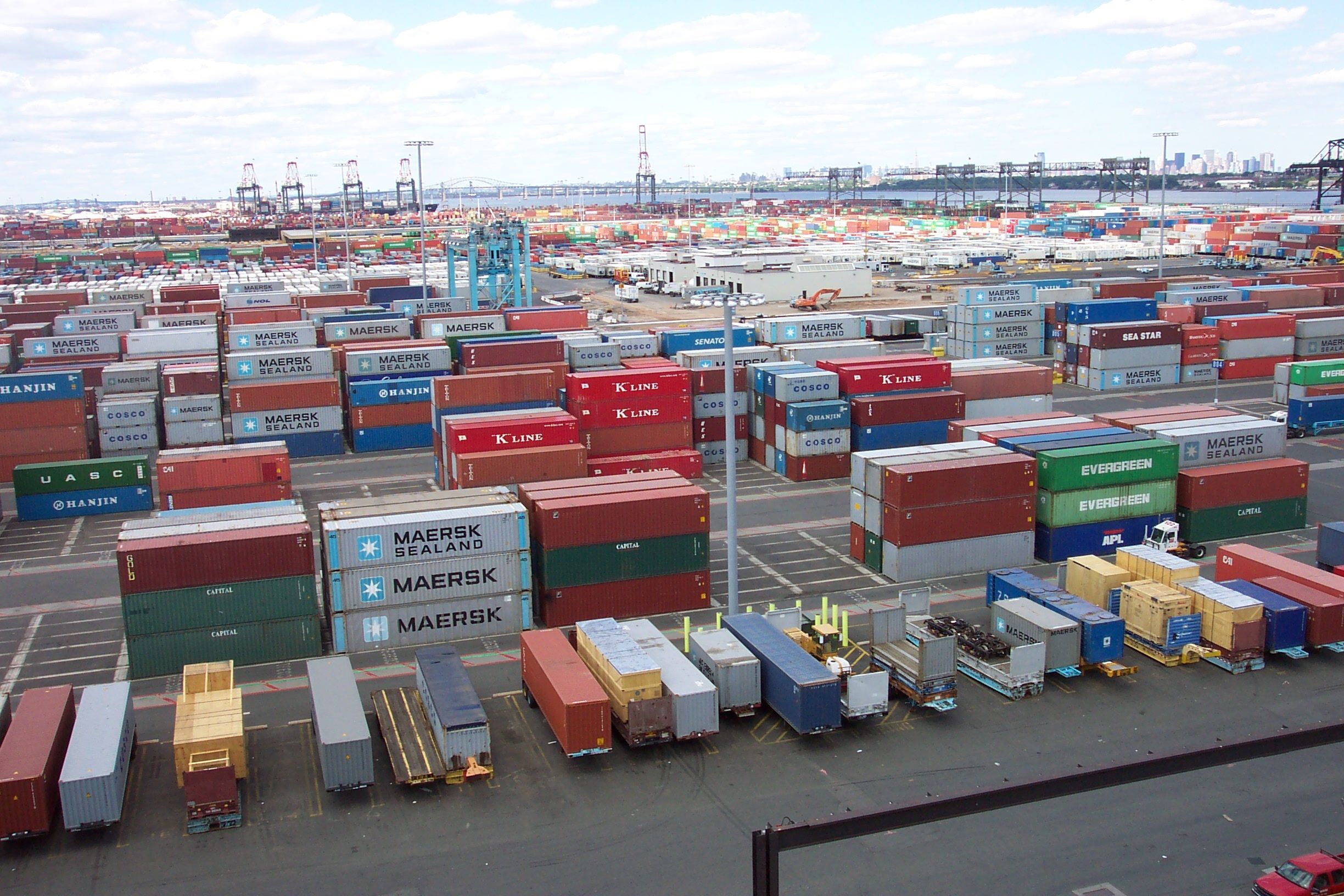 Shipping containers at a US port, 2004.
