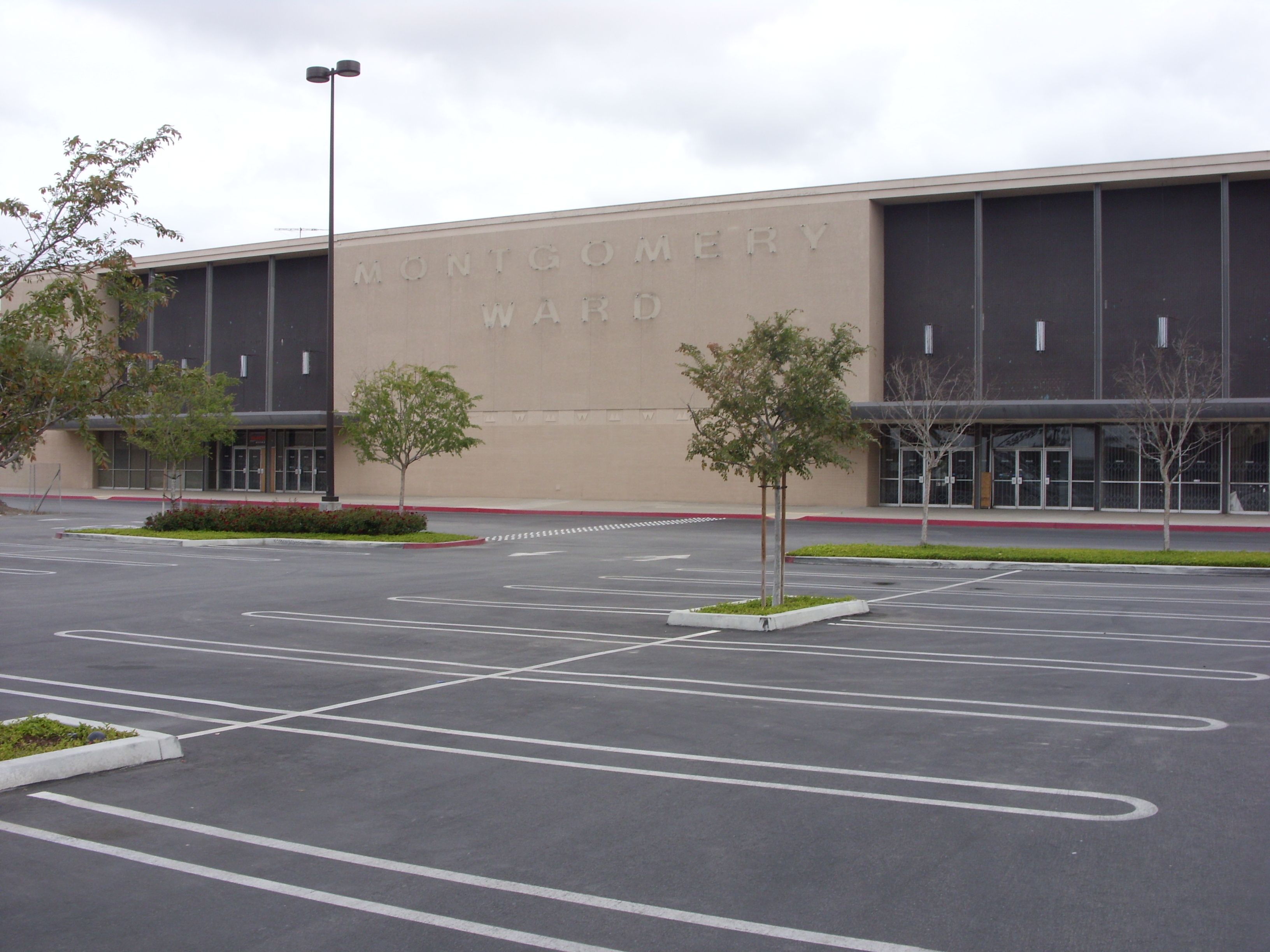 A vacant Montgomery Ward Store at Bella Terra mall in Huntington Beach, CA.