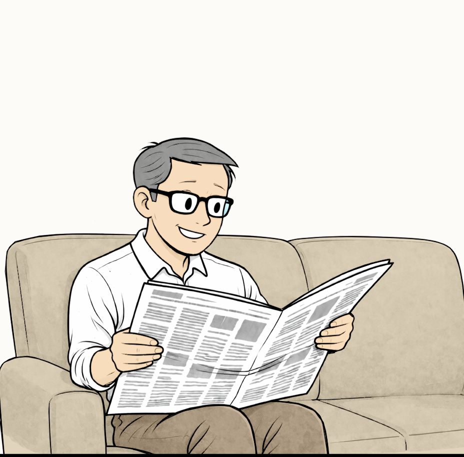 Frank Reading the Paper