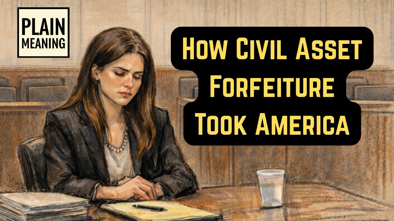 Thumbnail for the Plain Meaning video titled How Civil Asset Forfeiture Took America